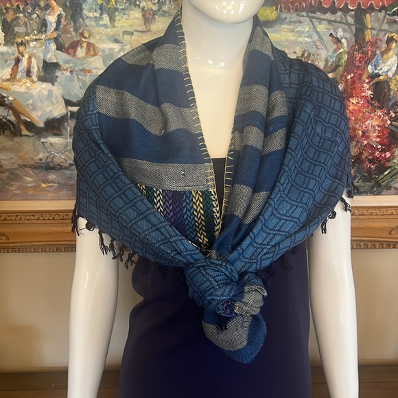 BOHO INFINITY SCARF W/ EMBROIDERY - Picture 2 of 5